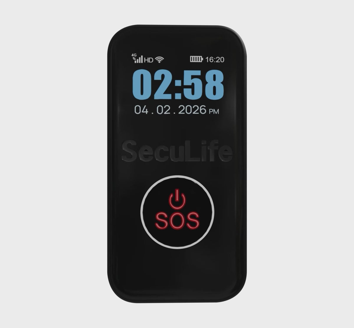 Elderly wearing SecuLife fall detection GPS tracker medical alert device with SOS
emergency alert and real-time caregiver notifications